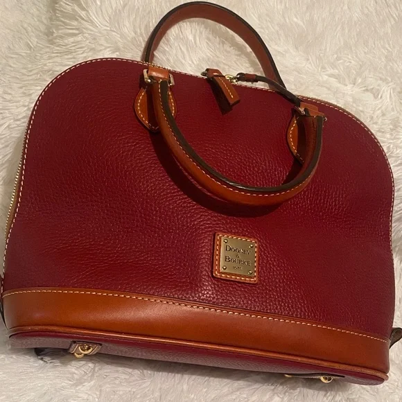 Dooney & Bourke Burgundy and Brownish Satchel - Picture 8 of 9